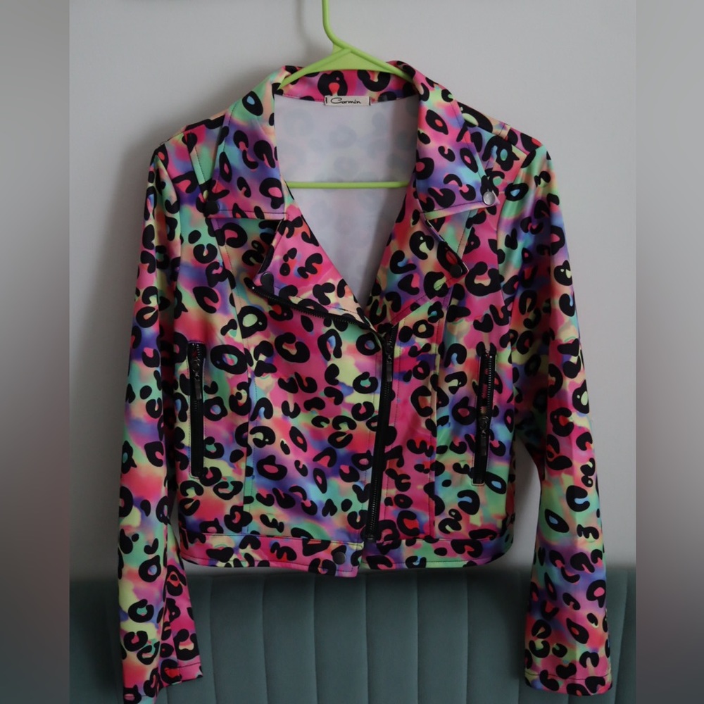 Multi Color Leopard Print Jacket